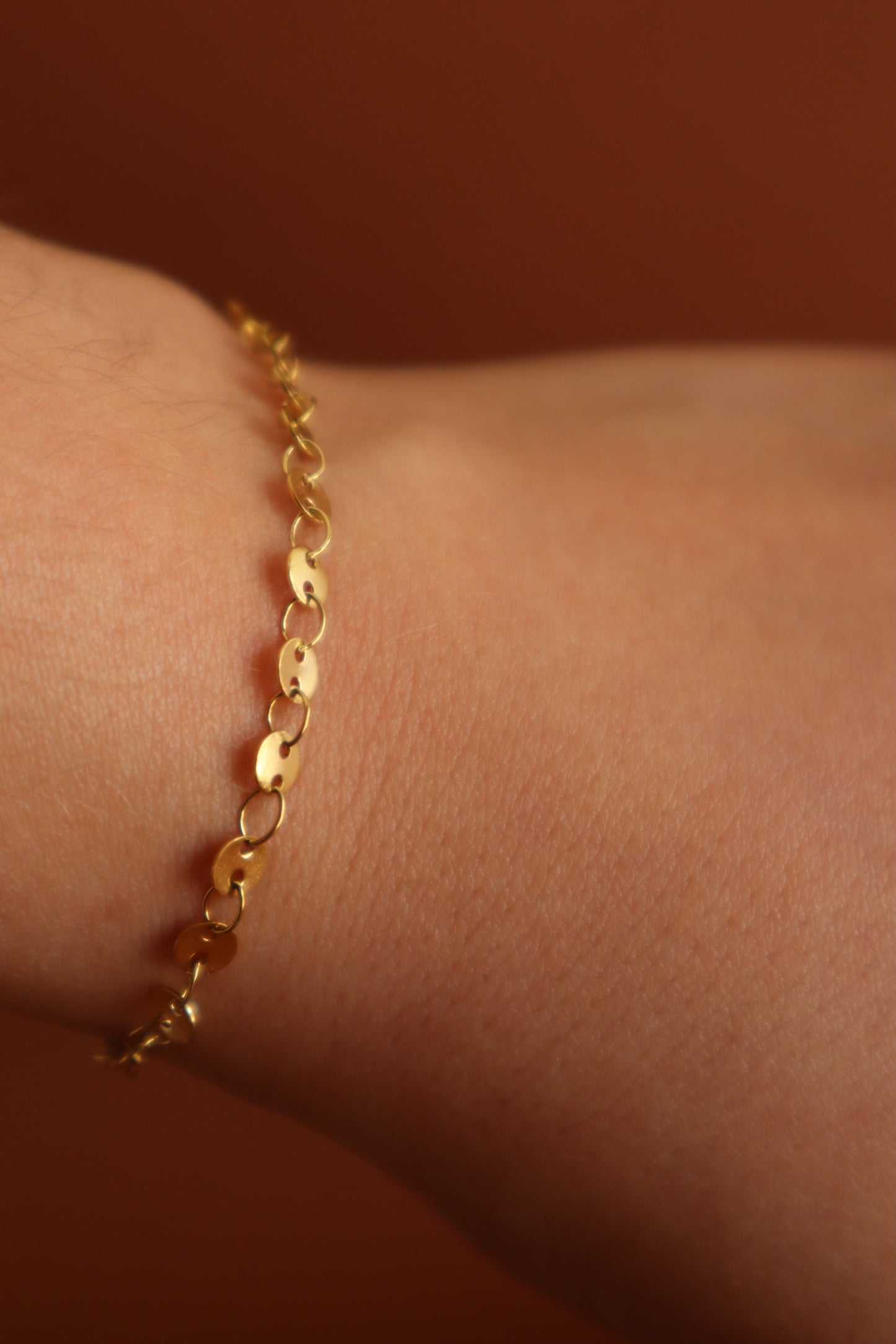 Pulseira com pequenas medalhas