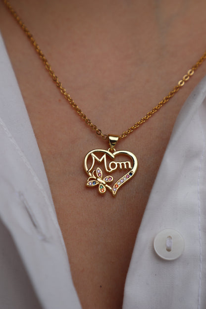 Colar Mom com brilhantes coloridos