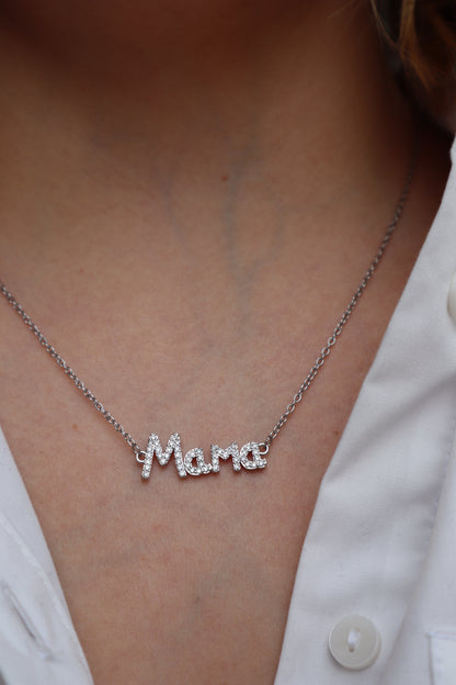 Colar MAMA com brilhantes