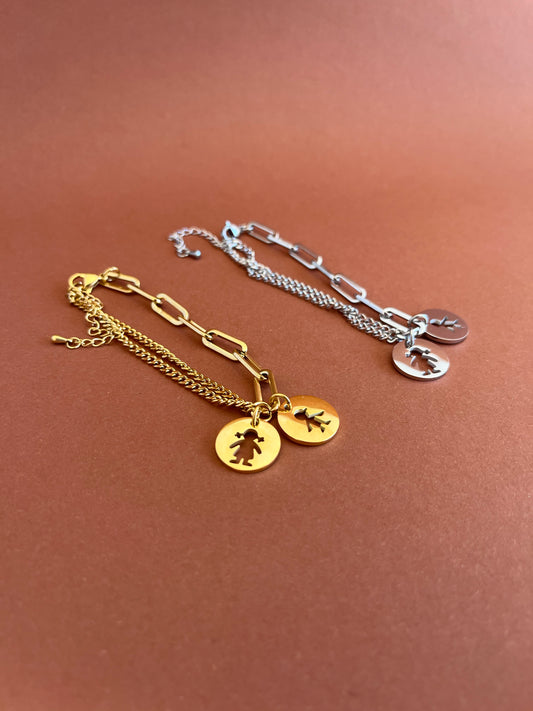 Pulseira com menino e menina
