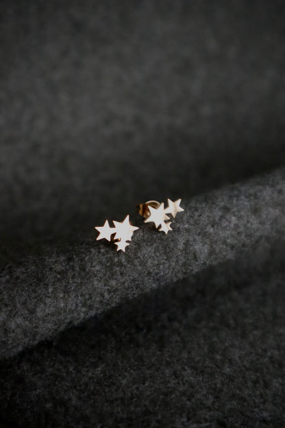Brincos com estrelas juntas
